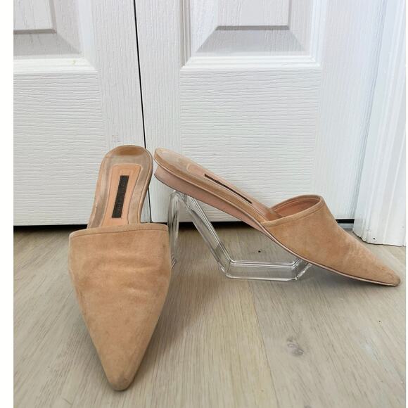 Narciso Rodriguez Shoes - NARCISO RODRIGUEZ Pointed Toe Suede Slide Mules Sz 8.5